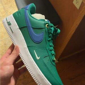 Nike Green and Blue Sneakers with White Sole